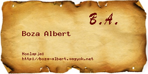 Boza Albert névjegykártya